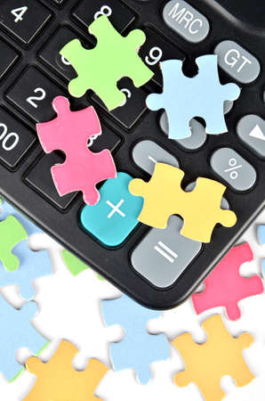 Puzzle and calculatorの写真素材