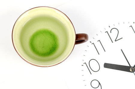 Cup of tea on clock face