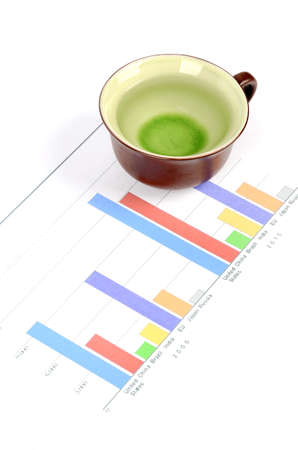 Tea and trend graphの写真素材