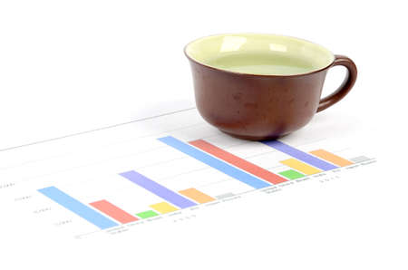Tea and trend graphの写真素材