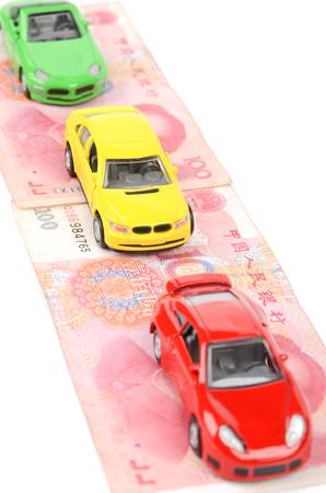 Toy car and moneyの写真素材