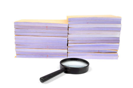 Documents and magnifierの写真素材