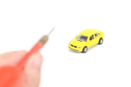 Darts and toy carの写真素材