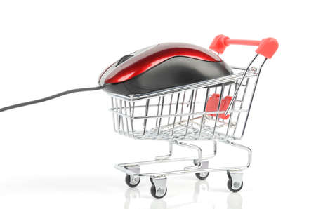Shopping cart and computer mouseの写真素材