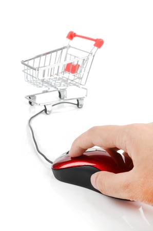 Shopping cart and computer mouseの写真素材