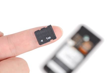 Memory card and cellphoneの写真素材