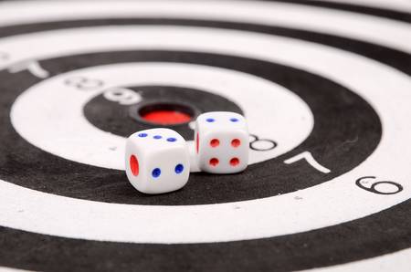 Dice and dartboardの写真素材