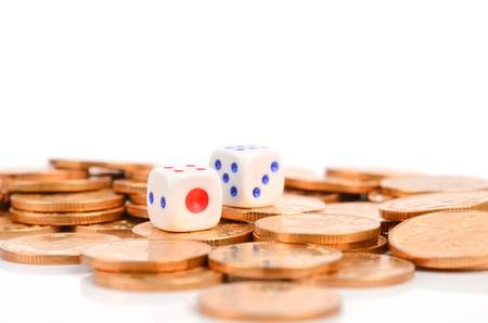 Coins and dicesの写真素材