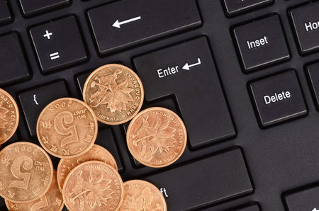 Keyboard and coins