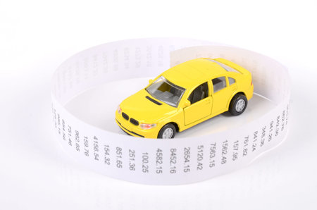 Toy car and receipt