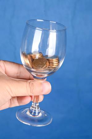 Coins and gobletの写真素材