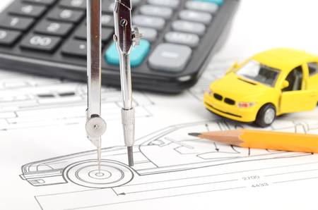 Car blueprintの写真素材