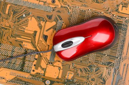 PCB and computer mouseの写真素材