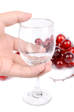 Wine glass and grape