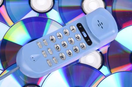 Tellphone and DVDの写真素材