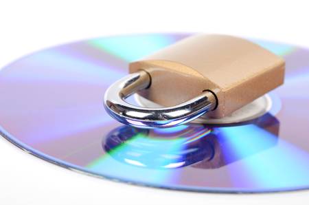 DVD and padlockの写真素材