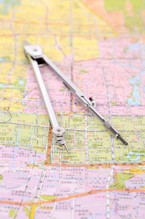 Map and bow compassのeditorial素材