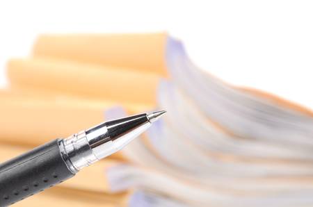 Documents and penの写真素材
