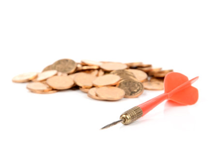 Coins and dart