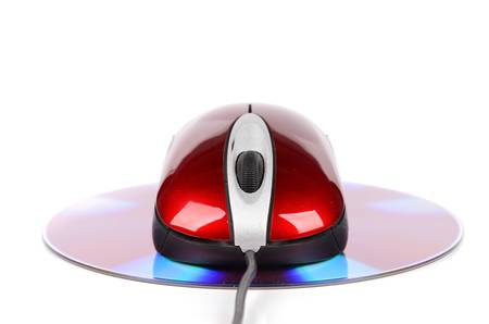 Computer mouse and DVDの写真素材