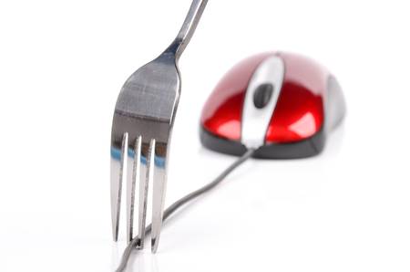 Mouse and tablewareの写真素材