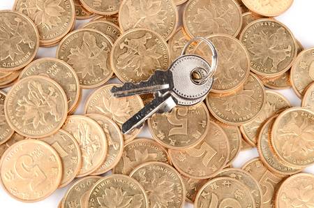 Coin and keyの写真素材