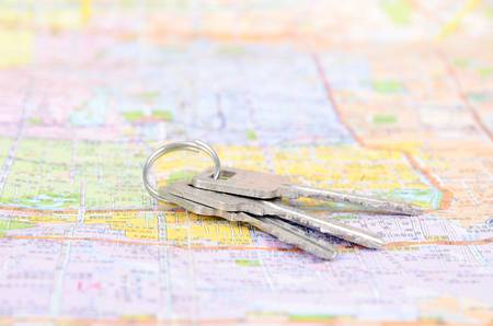 Keys on mapの写真素材