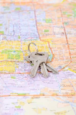 Keys on mapのeditorial素材