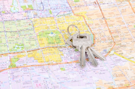 Keys on mapのeditorial素材