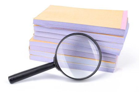 Notebook and magnifier