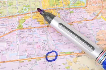 Marker pen and mapのeditorial素材