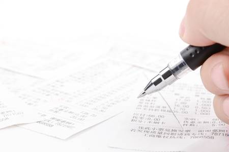 Receipt and penのeditorial素材