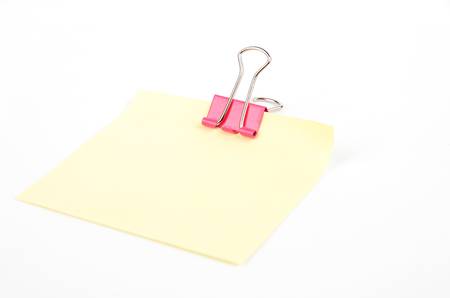 Paper clip and notepaperの写真素材