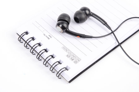 Notepad and earphone