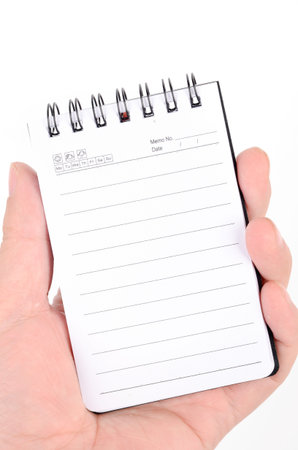 Notepad in hand
