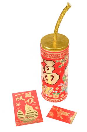 Chinese firecracker and red pocketの写真素材