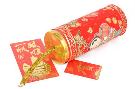 Chinese firecracker and red pocketの写真素材