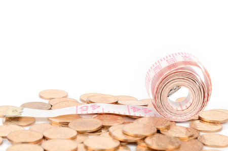Coins and ruler