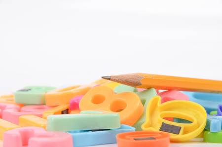 Pencil and lettersの写真素材