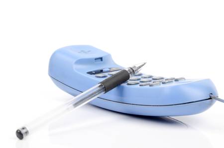 Pen and phoneの写真素材