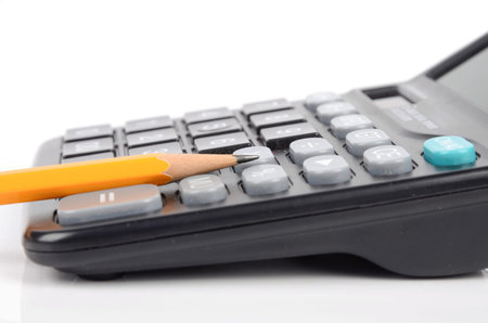 Calculator and pencilの写真素材