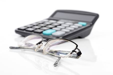 Calculator and glassesの写真素材