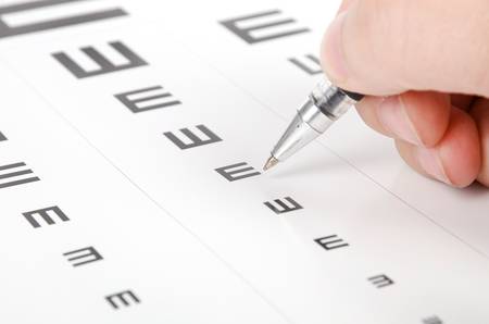 Eye sight and penの写真素材