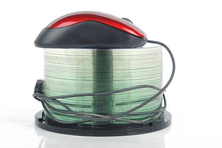 Computer mouse and DVDの写真素材