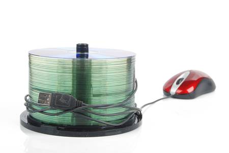 Computer mouse and DVDの写真素材