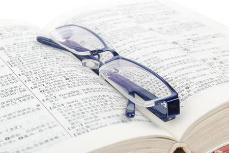 Dictionary and glassesのeditorial素材