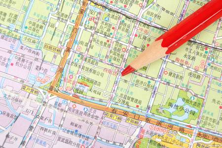 Map and pencilのeditorial素材