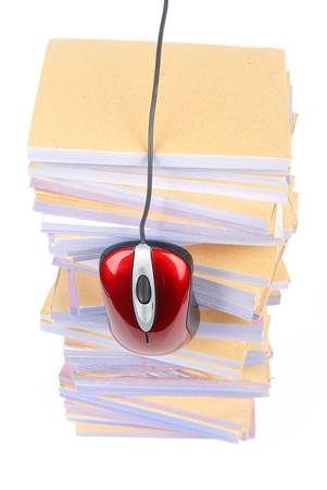 Documents and computer mouseの写真素材