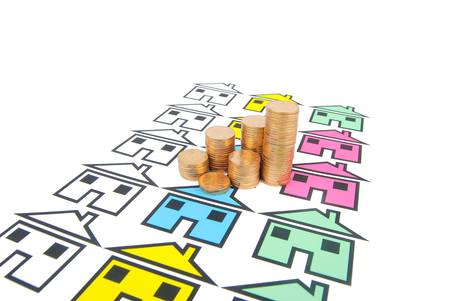 Coins and houseの写真素材