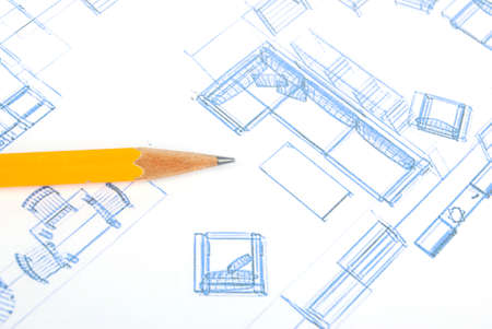 Pencil and blueprintのeditorial素材
